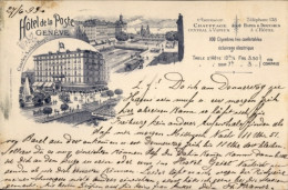 Lithographie Genève Genf Schweiz, Hotel De La Poste - Other & Unclassified