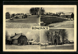 AK Rímovice, Ortspartie Und Kirche Im Winter  - Czech Republic