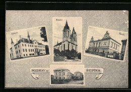 AK Repin, Zámek, Kostel, Skola  - Czech Republic