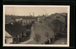 AK Komárov, Strassenpartie Aus Der Vogelschau  - Czech Republic