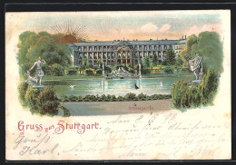 Sonnenschein-Lithographie Stuttgart, Blick Auf Den Schlossgarten  - Autres & Non Classés