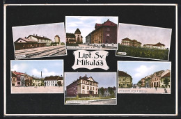AK Lipt. Sv. Mikulás, Bahnhof, Kaserne, Strassenpartie Und Marktplatz  - Slovaquie