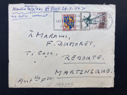 LETTRE Par Avion Pour La MARTINIQUE (REDOUTE) TP FIGARO 12F + DAUPHINE 3F OBL.MEC.24-7 1954 NANTUA AIN (01) - 1921-1960: Période Moderne