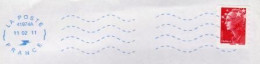 Néopost Bleu 41974A Du 11 Février 2011 Double Onde Pointillée _N453 - Oblitérations Mécaniques (flammes)