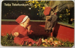 Sweden 30Mk. Chip Card - Baby And Elk - Schweden