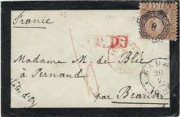 1863 Germany Baden 9Kr Mourning Cover To France - Other & Unclassified