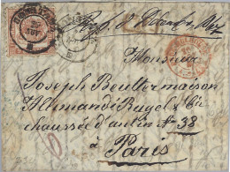 1867 Germany Baden 9Kr Entire To France - Autres & Non Classés