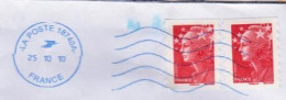 Néopost Bleu Couronne Fermée Du 25.10.10 _N467 - Mechanical Postmarks (Advertisement)