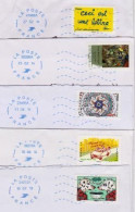 Lot De 5 Néopost Bleu Sur Enveloppes Entières _N462 - Maschinenstempel (Werbestempel)