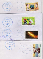 Lot De 4 Néopost Bleu Sur Enveloppes Entières_N463 - Mechanical Postmarks (Advertisement)