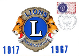 CARTE MAXIMUM 1967 50 ANS DU LIONS CLUB - 1960-1969