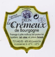 Etiquette Fromage  " CREMEUX De Bourgogne_ef93 - Quesos