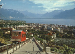 11695107 Vevey VD Funiculaire Vevey Chardonne Mt Pelerin Vue Sur Vevey Vevey - Other & Unclassified