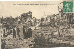 Montdidier La Rue Parmentier Et Saint Sepulcre Aspect En 1919 - Montdidier