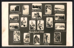AK Alpenfahrt 1931, Bergsteiger, Aufstieg Bretterspitze, Im Wolkenmeer Und Wandkletterei  - Alpinismo
