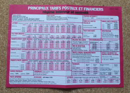 Principaux Tarifs Postaux Et Financiers La Poste Août 1986 - Documents Of Postal Services