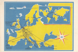 CPA - Carte De La Compagnie K.L.M Royal Dutch Airlines - Réseau K.L.M Constellation - Entier Postal - Other & Unclassified