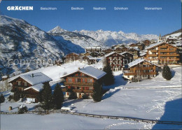 11692257 Graechen VS Ortsblick Mit Alpenpanorama Graechen - Sonstige & Ohne Zuordnung
