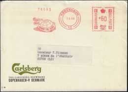 Danemark 1964 EMA, Empreinte De Machine à Affranchir. Bière Carlsberg, Autour Du Monde - Bières