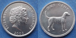 COOK ISLANDS - 1 Cent 2003 "Pointer Dog" KM# 421 Dependency Of New Zealand Elizabeth II - Edelweiss Coins - Islas Cook