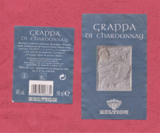 Grappa Di Chardonnay. Beltion. Bottled By Merak Srl, Putignano-BA-Used Label. Etichetta Usata. 140x 64mm - Alcoholen & Sterke Drank
