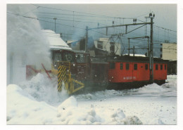 LIGNE DU BRUNIG GAUGE / ÉCARTEMENT 1000mm / CHASSE- NEIGE Xrot 51 , 1986 - Deg 4/6 , MEIRINGEN - Trains