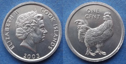 COOK ISLANDS - 1 Cent 2003 "Rooester" KM# 422 Dependency Of New Zealand Elizabeth II - Edelweiss Coins - Isole Cook