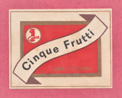 Label New- Cinque Frutti, Qualità Extra. Distillery, Cubra. Italy. 193x 96mm . - Alcoli E Liquori