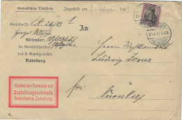 1913 Germany 50pf Radeburg To Nurnberg - Autres & Non Classés