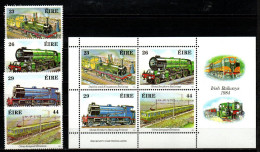 Irland Eire 1984 - Mi.Nr. 528 - 531 + Block 5 - Postfrisch MNH - Eisenbahnen Railways - Trains