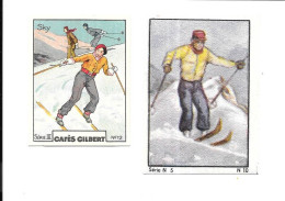 DH91 - CHROMO CAFES GILBERT ET PAPILLON BLEU - SKI - Sport Invernali