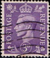 GB Poste Obl Yv: 214 Mi:203X George VI (Lign.Ondulées) - Used Stamps