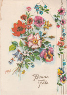 CARTE A SYSTEME    BOUQUET DE FLEURS BONNE FETE  SIGNEE  PARFUMEE - A Systèmes