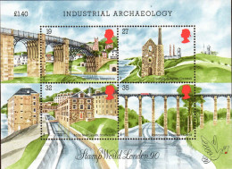 GB Bloc N** Yv: 5 Mi:5 Stamp World London 90 Industrial Archeology - Blocks & Miniature Sheets