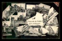 75 - PARIS - 18EME - TOUT PARIS  - SOUVENIR DU XVIIIe ARRONDISSEMENT - EDITEUR FLEURY - District 18