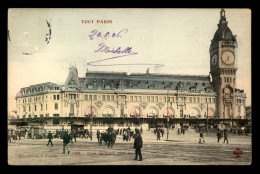 75 - PARIS - 12EME - TOUT PARIS N°1189 - GARE DE LYON - CARTE ANCIENNE COLORISEE - EDITEUR FLEURY - Paris (12)