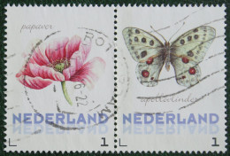 Papillon Butterfly Flower Blumen Fleur Persoonlijke JANNEKE BRINKMAN 2014 Gestempeld USED Oblitere NEDERLAND NIEDERLANDE - Persoonlijke Postzegels