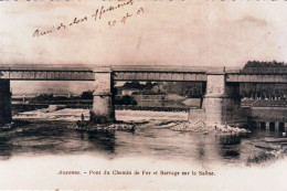 21 - Cote D Or  -  AUXONNE - Pont Du Chemin De Fer Et Barrage Sur La Saone   - REPRODUCTION - Auxonne