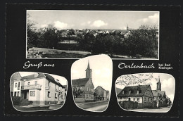 AK Oerlenbach / Bad Kissingen, Kirche, Gasthaus Zur Rose, Bes. E. Büttner, Gesamtansicht  - Bad Kissingen