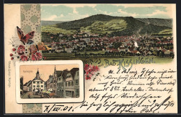 Lithographie Bad Kissingen, Marktplatz Und Ortsansicht  - Bad Kissingen