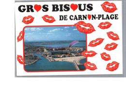 CARNON PLAGE 34 - Vue Générale Sur Le Port De Plaisance Gros Bisous Avec Des Cœurs Carte Vierge - Autres & Non Classés