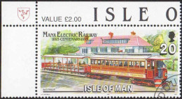 Man Poste Obl Yv:578/581 Centenaire Du Tramway Electrique Coin D.feuille (TB Cachet Rond) - Isla De Man