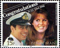 Man Poste N** Yv:312/313 Mariage De Prince Andrew & Miss Sarah Ferguson - Man (Ile De)