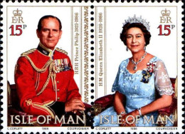 Man Poste N** Yv:314/316 Elisabeth II & Prince Philipp - Isola Di Man