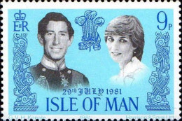 Man Poste N** Yv:189/190 Mariage Du Prince Charles & De Lady Diana - Isola Di Man