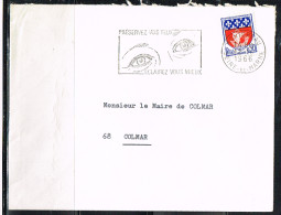 OPT-L36 - FRANCE Flamme Illustrée Sur Lettre De MONTEREAU 1966 "Préservez Vos Yeux Eclairez Vous Mieux" - Mechanical Postmarks (Advertisement)