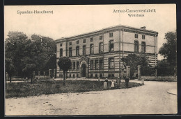 AK Berlin-Haselhorst, Wohnhaus Der Armee-Conservenfabrik  - Spandau