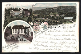 Vorläufer-Lithographie Wilhelmsthal Bei Eisenach, 1895, Hotel-Restaurant Zum Auerhahn H. Köhler, Schloss  - Eisenach