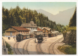 GROS TRAFIC À BRUNIG-HASLIBREG VERS 1900 - REPRODUCTION D'UNE CARTE ANCIENNE - Trains