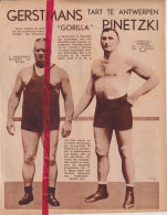 Antwerpen - Worstelen , Gerstmans X Pinetzki - Orig. Knipsel Coupure Tijdschrift Magazine - 1934 - Non Classés